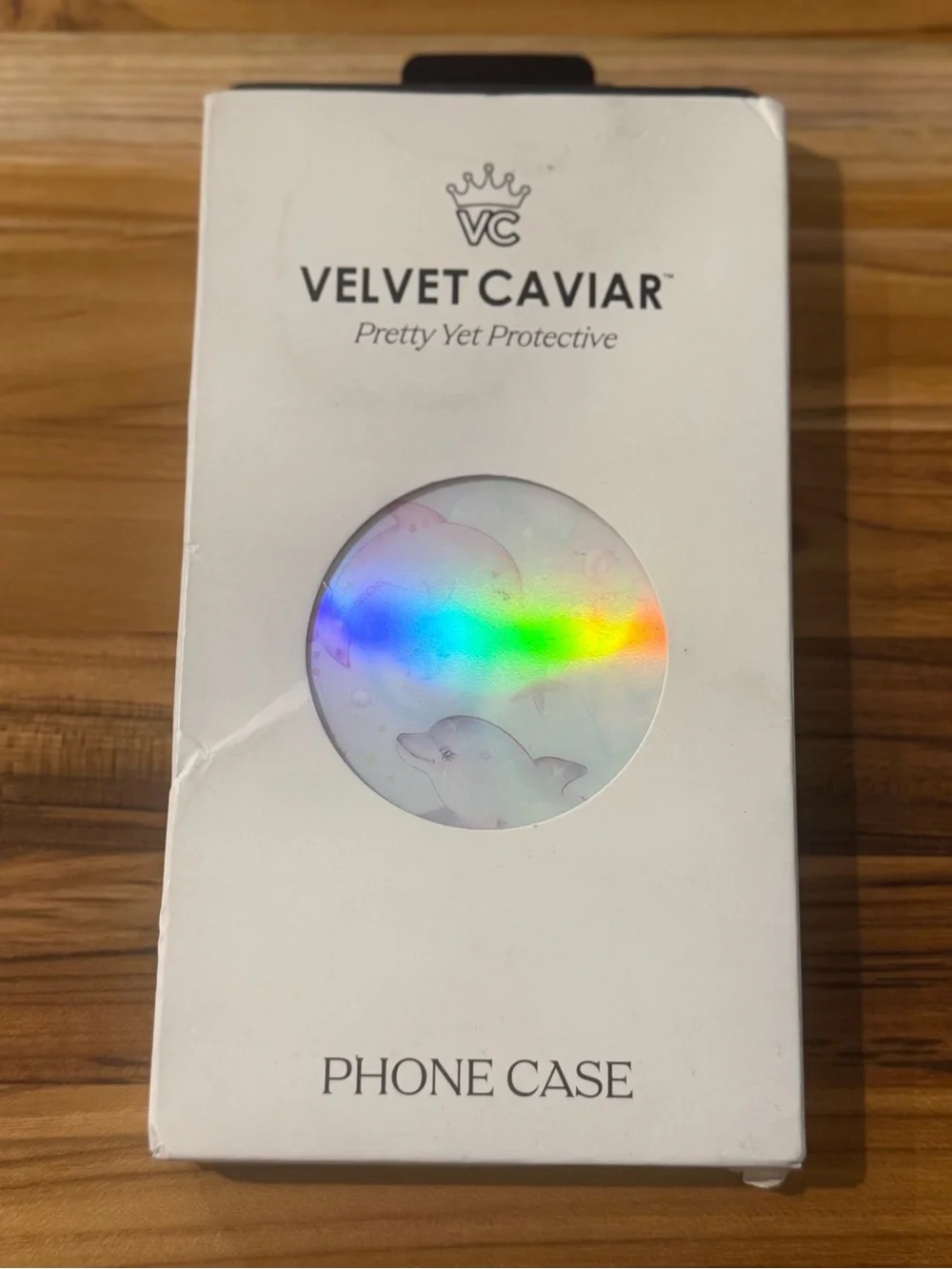 Velvet Caviar Holographic Dolphin Phone Case - Pastel Pink & Pastel Blue